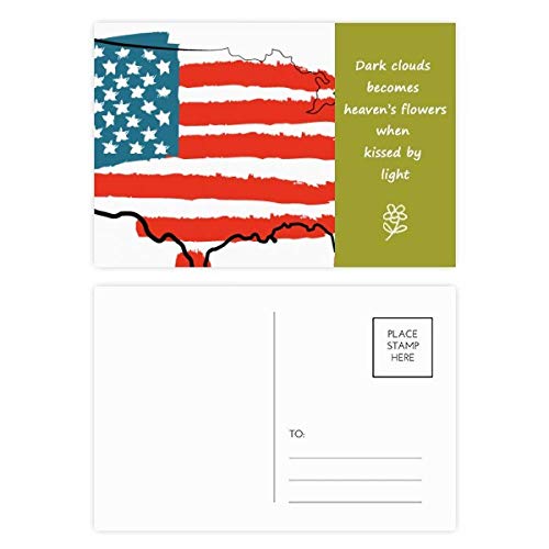 Carte postale drapeau Amérique poésie pour écrire vos remerciements et souvenirs de voyage