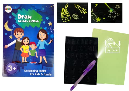 Bandeja de dibujo infantil Magic Light con letras gráficas para aprender a escribir