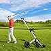 QQDETRR Foldable 3 Wheel Golf Cart with Water Bottle Holder, Lightweight Aluminum Push-Pull Golf Cart with Adjustable Straps, Golf Push Cart, Silver