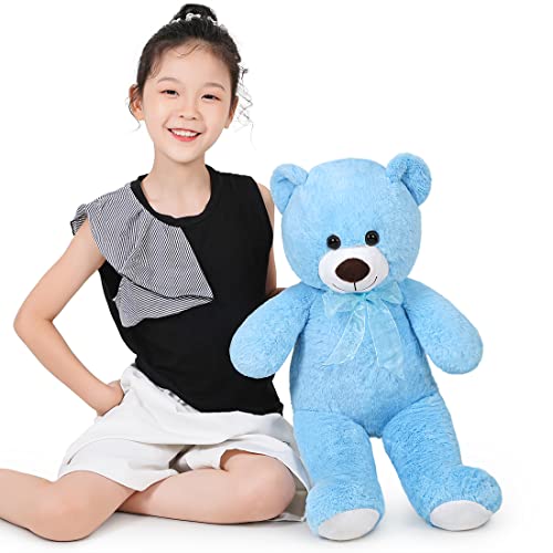 Snowolf 40Cm Teddy Bear Cute Stuffed Animal Plush Toys Mini Bear Cuddly Doll Gift For Kids Boys Girls Birthday Christmas Valentine's Day, 15.7Inch, Blue #TOP3