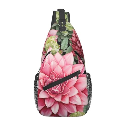 Bolso bandolera unisex con diseño de planta de loto ligero miniatura 1