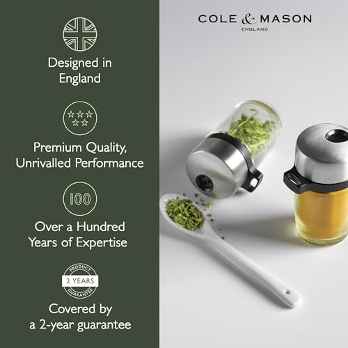 Cole & Mason Cambridge 20 Glass Rotating Spice Rack, Spice and Herb Organiser/Storage, Glass Spice Jars with Labels, Herbs and Spices Included - Image 3