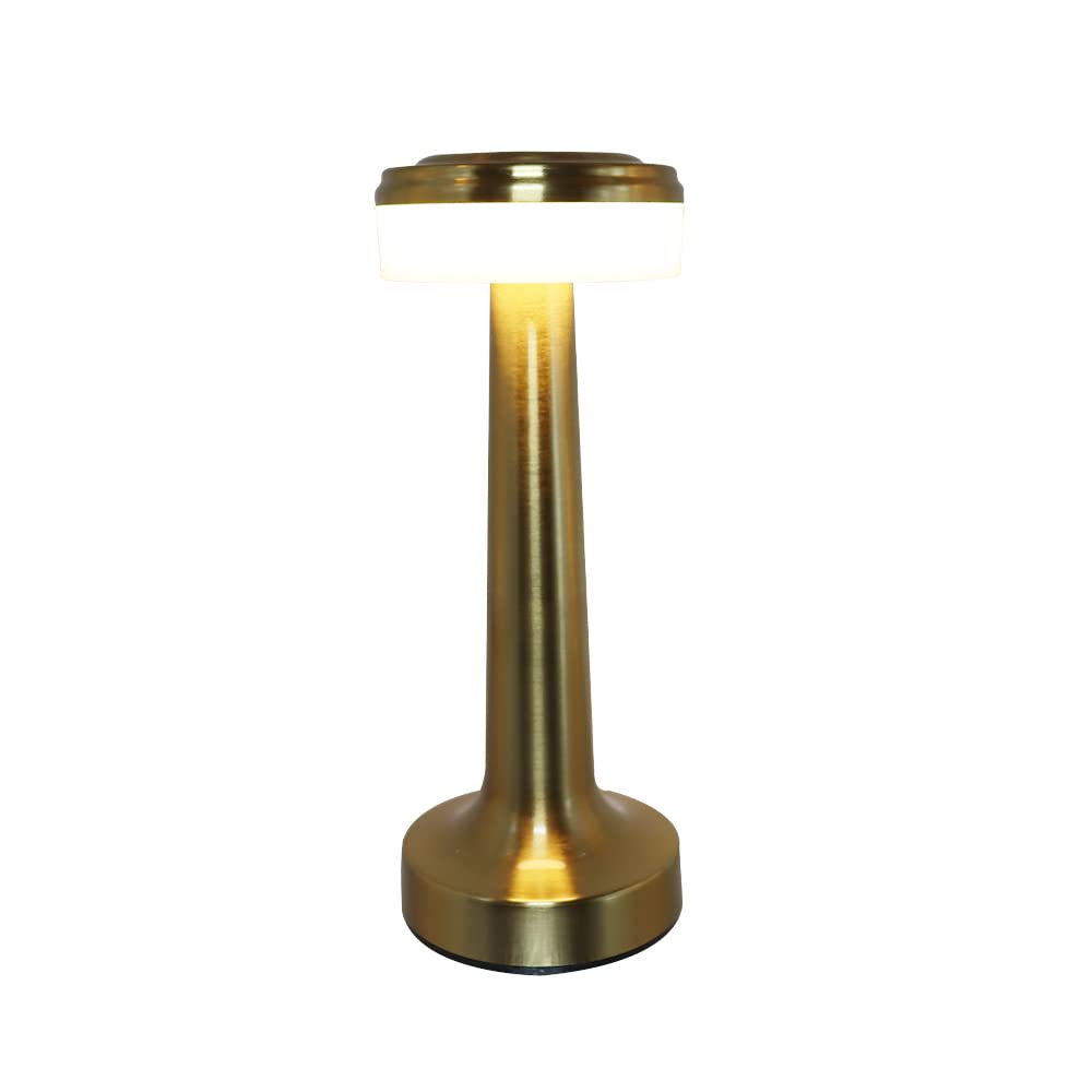 Cordless table lamp, rechargeable table lamp, three levels of brightness, three color temperatures (3000K-5000K). Touch desk lamp, portable led table lamp,Great for bedroom bedside lamp (GOLD)
