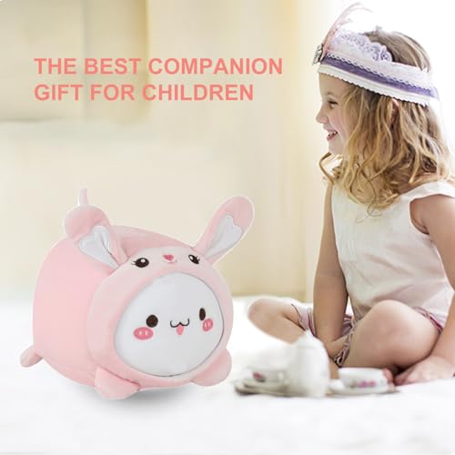 Image of Kids Travel Pillow - 2-in-1 Deformable Kids Neck Pillow for Traveling, Soft U-Shaped Pillow with Adorable Animal Design, Comfy Sleep and Play, Ideal for Airplanes and Traveling (QQ Pink Rabbit)