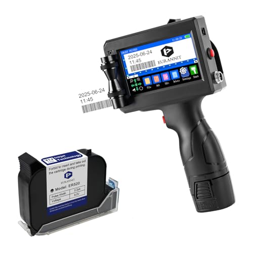 Stampa vari contenuti - La stampante portatile è uno strumento multifunzionale flessibile ed efficiente che stampa facilmente qualsiasi testo e grafica fino a una risoluzione di 600. Adatto per stampare testi, numeri, date, numeri di serie, codici QR, codici a barre, loghi, marchi registrati e altro ancora. Consente la stampa automatica sulle linee di montaggio in scenari industriali.