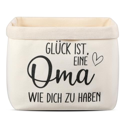 Xuniea Cesta de Pan Glück Ist, Eine Oma Wie Dich Zu Haben Regalo de Cumpleaños para Abuela Bolsa para Pan Cesta de Tela para Empaquetar Regalo de Navidad para Abuela (Blanco)