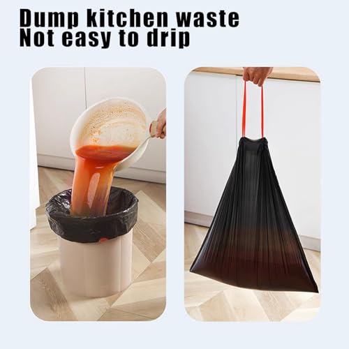 Image of 100 Count Small Trash Bags,Tear-Free 4 Gal Garbage Bags, Separated Unscented White Small Trash Bags for Bathroom Bedroom Office Kitchen Trash Can, (Black)