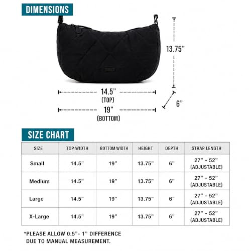 Image of Reebok Womens Crossbody Bag - Lightweight Stylish Nylon Quilted and Non-Quilted Everyday Crossbody Sling Bags for Women