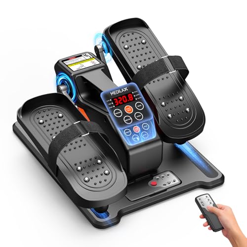 Under Desk Elliptical Machine, Portable Electric Elliptical Exercise Equipment with 12 Adjustable & 3 Automatic Speeds, Ellipse Leg Pedal Exerciser While Sitting for Seniors, Adults