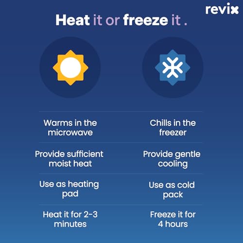 Image of REVIX Microwave Heating Pad for Neck and Shoulders, Moist Heating Pad Microwavable for Back Discomfort, Cordless Heated Neck Wrap, Weighted Neck Warmer Microwavable with Herbs, Beige