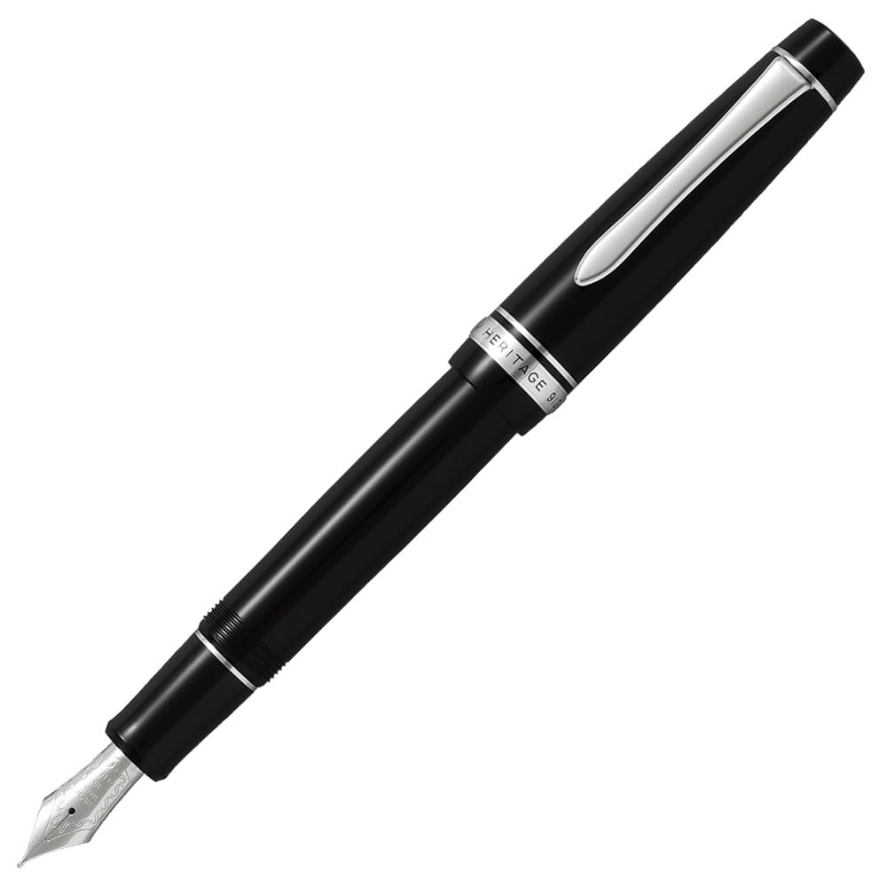 Pilot Fountain Pen Custom Heritage 912, Black Body, FM-Nib (FKVH-2MR-B-FM)