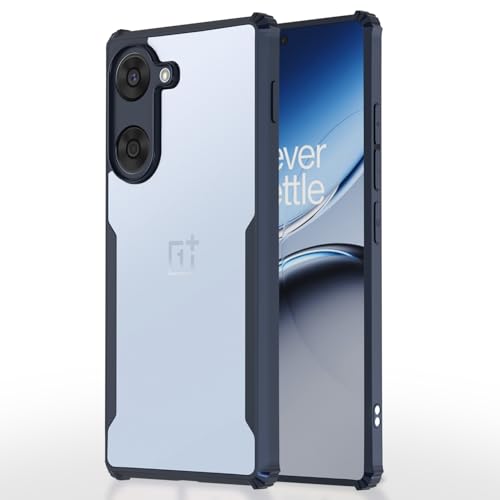 Image of Pikkme Back Cover for Oneplus Nord CE 5 5G | Ultra Hyrbid | Full Camera Protection | Raised Edge | Crystal Clear Transparent Bumper Case (Blue)