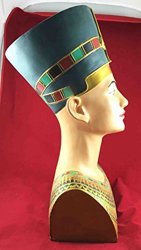 Large Egyptian Queen Nefertiti Bust Statue 18"h Detailed Craftsmanship Sculpture