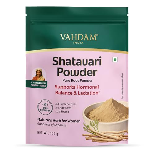 Image of VAHDAM Shatavari Powder 100g | Pure Shatavari Root Powder | Lactation & Hormonal Balance Support | Reproductive Wellness | Vegan | 33 Servings | Herbal Supplement