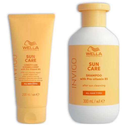 Shampooing nettoyant Wella Invigo Sun Care et après-shampooing pour cheveux exposés au soleil