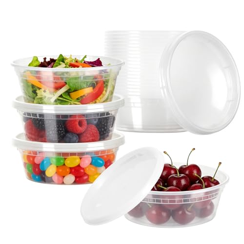 Romon Taper Plastico, Set De 24 Tupper Hermetico, Envases Con Tapa Para Comida, Meal Prep Containers Pequeños, Antifugas Y Faciles, Compatible Con Microondas Y Nevera (230ml/8oz)