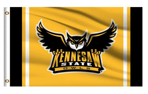 Kennesaw State Owls Flag Outdoor,Outside 3X5 Banner, Double Sided #TOP25