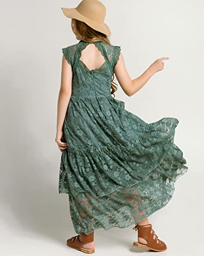 Bibihou Girls Dress, Toddler Lace Back Layered A-Line Formal Party Holiday Flower Girl Dress For Kid, 4T #TOP4