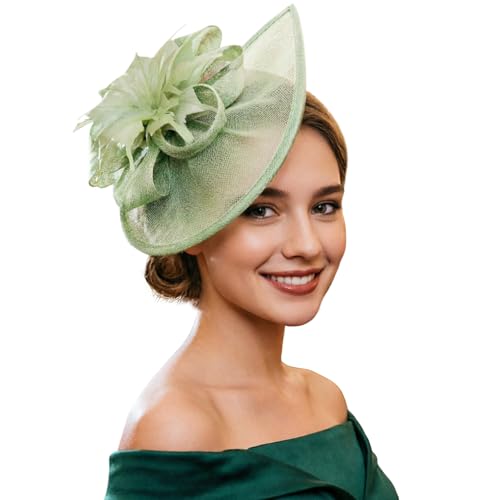 Image of DRESHOW Women Fascinator Hats Tea Party Hat Vintage Pillbox Hat Headband for Cocktail