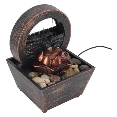 Bewinner Indoor Tabletop Water Fountain with LED Lights Cover
