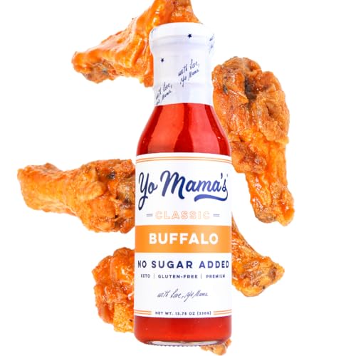 Yo Mama’s Foods Keto Buffalo Dipping, Marinade & Wing Sauce - Pack of (1) - Low-Zero Carb, No Sugar Added, Whole30, Paleo, Gluten and Soy Free, and Low Calorie!