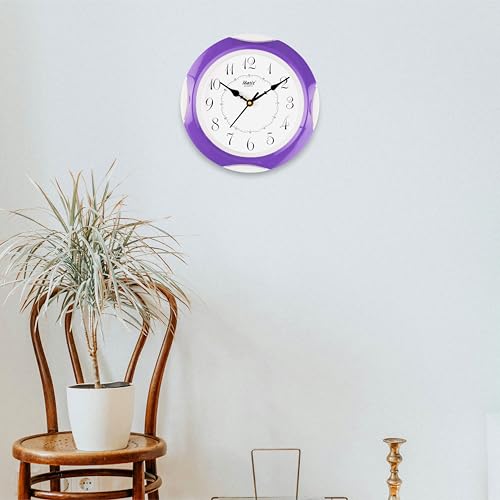 Image of Matiz Analog 30 cm X 30 cm Wall Clock | Brown | with Glass | Standard| 118 Purple