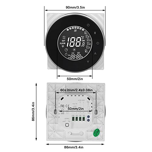 Termostato de Aquecimento de Piso Inteligente Controle de Telefone por Voz LCD Tela Sensível Ao Toqu