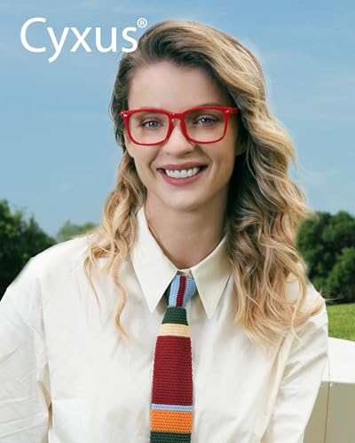 Image of Cyxus Blue Light Glasses Men Women Reduce Eye Strain UV400 Protection 8082 | Eye Protection,Classic Sqaure Frame,Ideal for Computer Screen Office Work Daily Wear