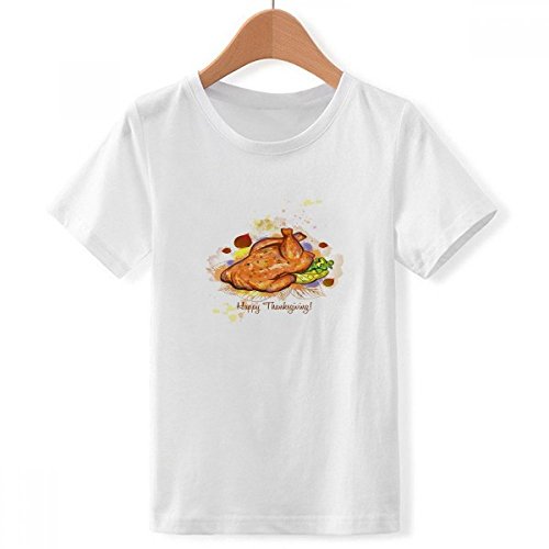 T-shirt Thanksgiving dinde garçon blanc anti-irritation taille X-Grand