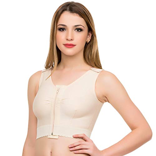Post-Surgical Breast Support Bra/Vest – Front Zipper, Adjustable Straps, Compression Recovery Wear (VS04)2