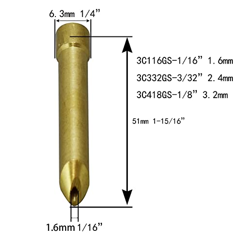 Image of RIVERWELD TIG Wedge Collets Long 3C332GS 3 /32 inch 2.4mm 20pcs | Fit DB SR WP 17 18 26 TIG Welding Torch