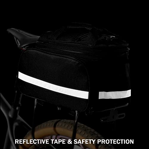 Bike Trunk Bag Waterproof Bike Pannier Bags 27L Large Capacity Portable Rear Bicycle Seat Bag With Detachable Straps And Rain Cover For Cycling Commuting Traveling #TOP3