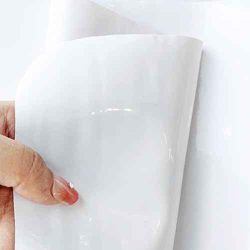 Miniatura 4 de JINR Snow - Hojas de cuero de vinilo de gelatina de color sólido, impermeable, fotorresistente, rollo de tela de PVC suave, 12 x 47 pulgadas para