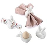 serviettenringe porzellan rosen MEHRZWECKNUTZUNG – Diese Produkt ist variabel einsetzbar, als Serviettenring, als Eierbecher oder auch reine Tischdekoration für Ostern, Geburtstag und andere Feste. Mit diesen hübschen Hasen Serviettenringen können Sie Ihrem Ostertisch eine optische Attraktivität verleihen. Als Eierbecher bereitet es schon beim Ansehen gute Laune und lässt Sie Ihre Frühstückseier / Ostereier noch schmackhafter genießen. Die Eier sitzen gut und stabil im Eierbecher.