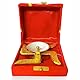 Home Genie Brass Swastik Jyot Diya with Velvet Box | Traditional Oil Lamp in Swastik Shape for Pooja, Aarti, Decor & Gifting | Unique Design – 10 cm Width, 3.5 cm Height, 150g