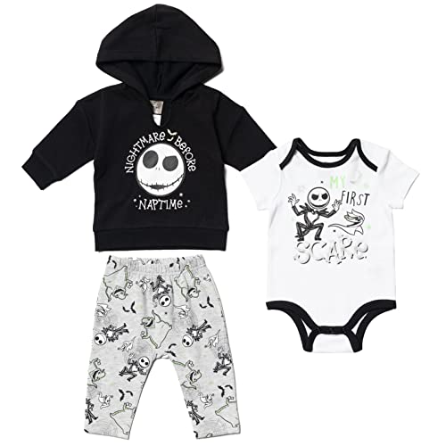 Image of Disney Classics Winnie the Pooh Mickey Mouse Baby Hoodie Bodysuit and Pants 3 Piece Outfit Set (Newborn - 24 Months)