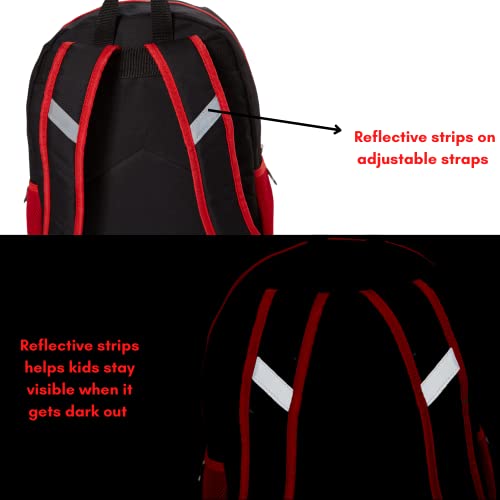 Ralme Spiderweb Backpack Set For Boys, 16 Inch, 6 Pieces With Foldable Lunch Bag, Water Bottle, Pencil Case, Pop It Key Chain, And Carabiner Clip #TOP6