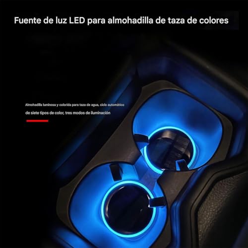 Accessoires de voiture LED pour porte-gobelet et console