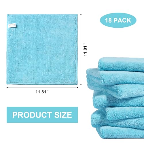 Image of JOYMOOP Microfiber Cleaning Cloths Cyan, 11.8 inch x 11.8 inch Kitchen Towels - Reusable Cleaning Rags, Lint-Free, Super Absorbent Cleaning Cloths for Kitchen, Car, and Household Cleaning