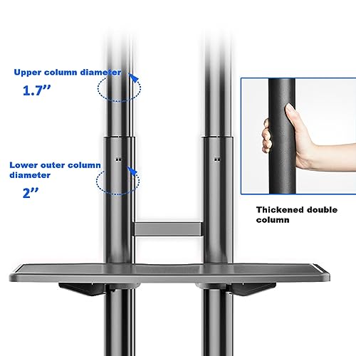 Soporte móvil para TV de 32-70 pulgadas con ruedas ajustable en altura miniatura 5