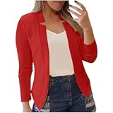 HAOLEI Blazer Mujer,Color Sólido Chaqueta Mujer de Traje Cardigans Delgado Manga Larga Slim Fit Elegante Otoño Invierno Negocios Oficina Chaquetas Moda Casual Cómodo Abrigo Talla Grande Outwear 2024
