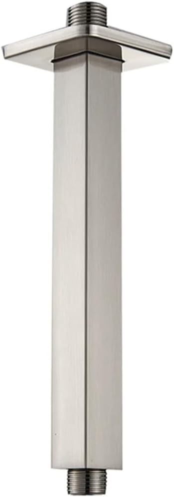 Generic Black G1/2 Ceiling Mounted Shower Arm Stainless Steel Shower Head Holder Concealed Install Shower Fixed Pipe, Brushed Nickel