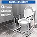 HeyJiaYu Toilet Safety Rails with Soft Foam Padded Handles Removable Fixable Storage Basket, Metal Frame Bathroom Assistance Aid to Help Stand 375 Lbs Capacity