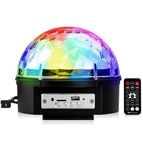 Boule magique LED rotative Bluetooth à 9 couleurs avec commande vocale pour ambiance de scène
