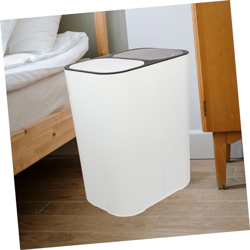 Caneca de basura doble compartimento beige 33x28.7x20.7 cm miniatura 6