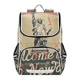 sawoinoa Estatua De La Libertad De Nueva York Mochila Infantil Mochilas Bolso de Escolar Niño y Niña Portátil Reflectante Mochila De Viaje Mujeres Hombres
