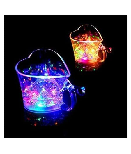 GlobalTech Heart Shape Activated Blinking Led Glass Cup