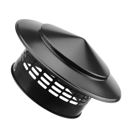 Ankuce Cone Top Chimney Cap, Chimney Cover Cap Outside Roof Fireplace Screen Cover Exterior Stove Pipe Topper (Black, 6 in)