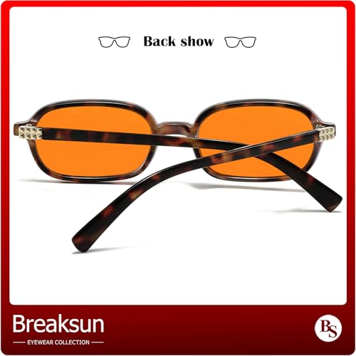 Image of Breaksun Retro Rectangle Glasses for Women Men Small Square Blue Light Blocking Glasses Vintage Eyeglasses