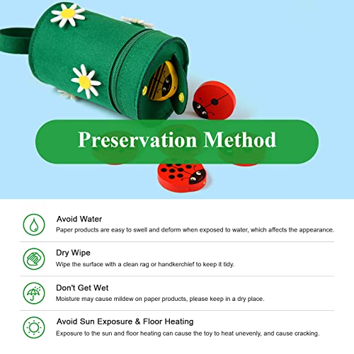 Image of WODI Wooden Counting Ladybugs 0-10 Alphabets & Numbers Sorting Montessori Educational Toys for Toddlers Girls&Boys 3+ Learning to Count Cards Matching Painted Ladybug Toy